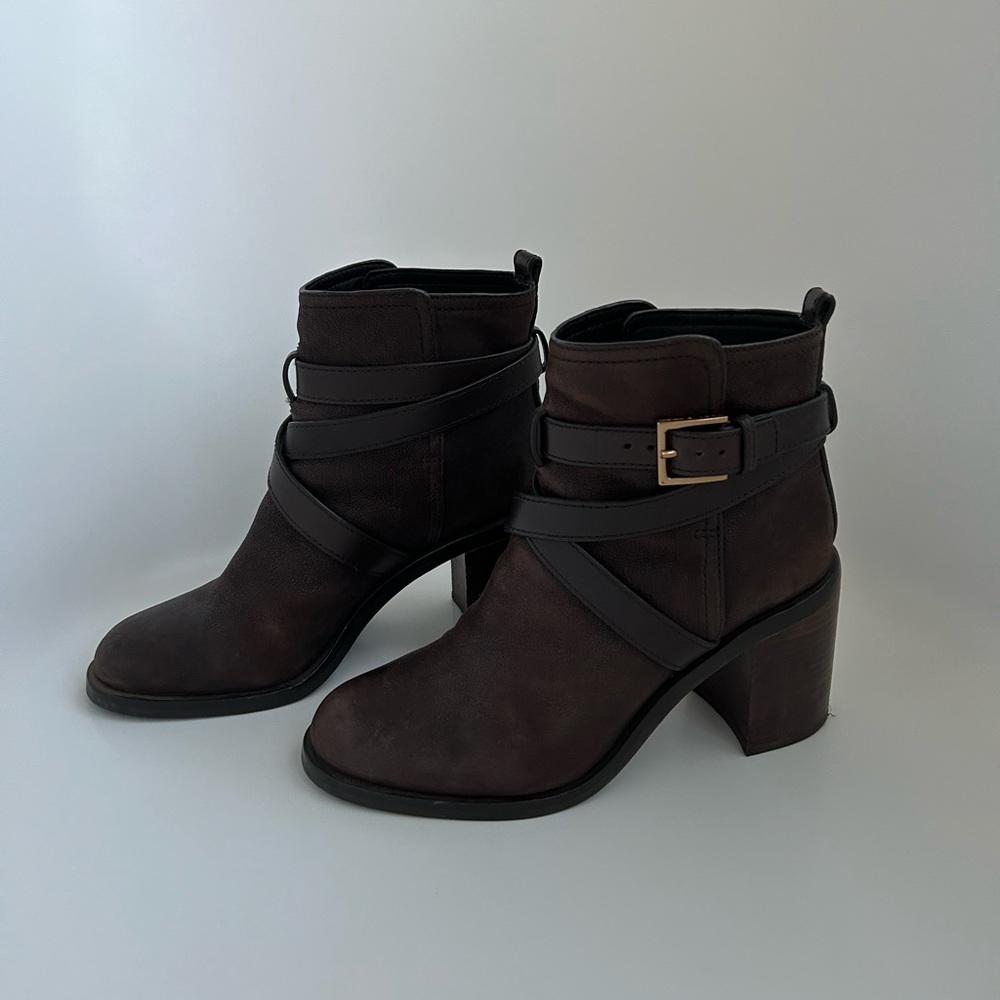 Tory Burch brown buckle boot